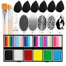 Bowitzki Professional Body Paint Hypoallergenicity Water Based Face Paint Kit 