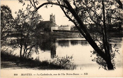 CPA MANTES-la-JOLIE La Cathedrale - Blick auf die Insel Notre-Dame (1385599)