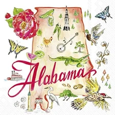 Boston International - 3-Ply 5" Cocktail Napkins - Alabama