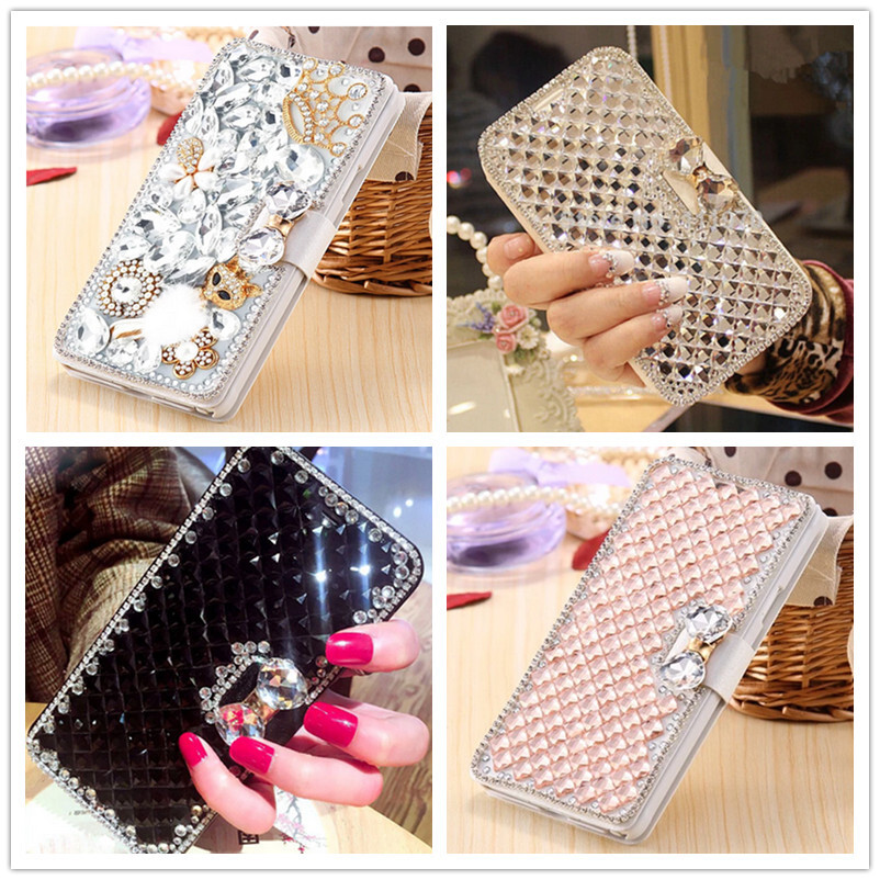 Handbag Luxury Women/Girl PU Leather Bling Card Flip Wallet Magnetic Phone Case-image