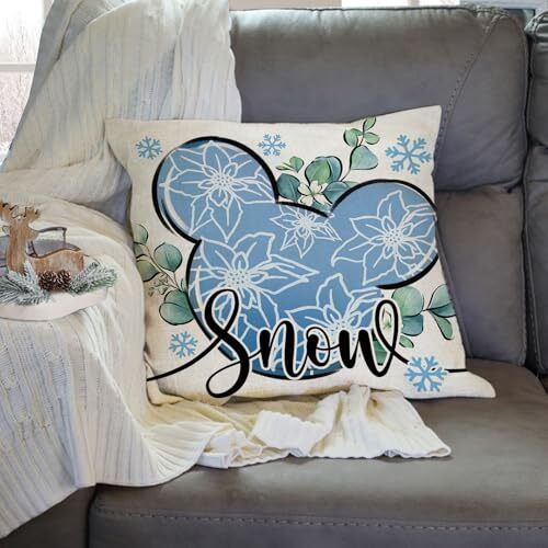 Winter Deko Überwurf Kissenbezüge 18 x 18 Set 18" x 18" (4er Pack) Blau - Bild 7 von 7