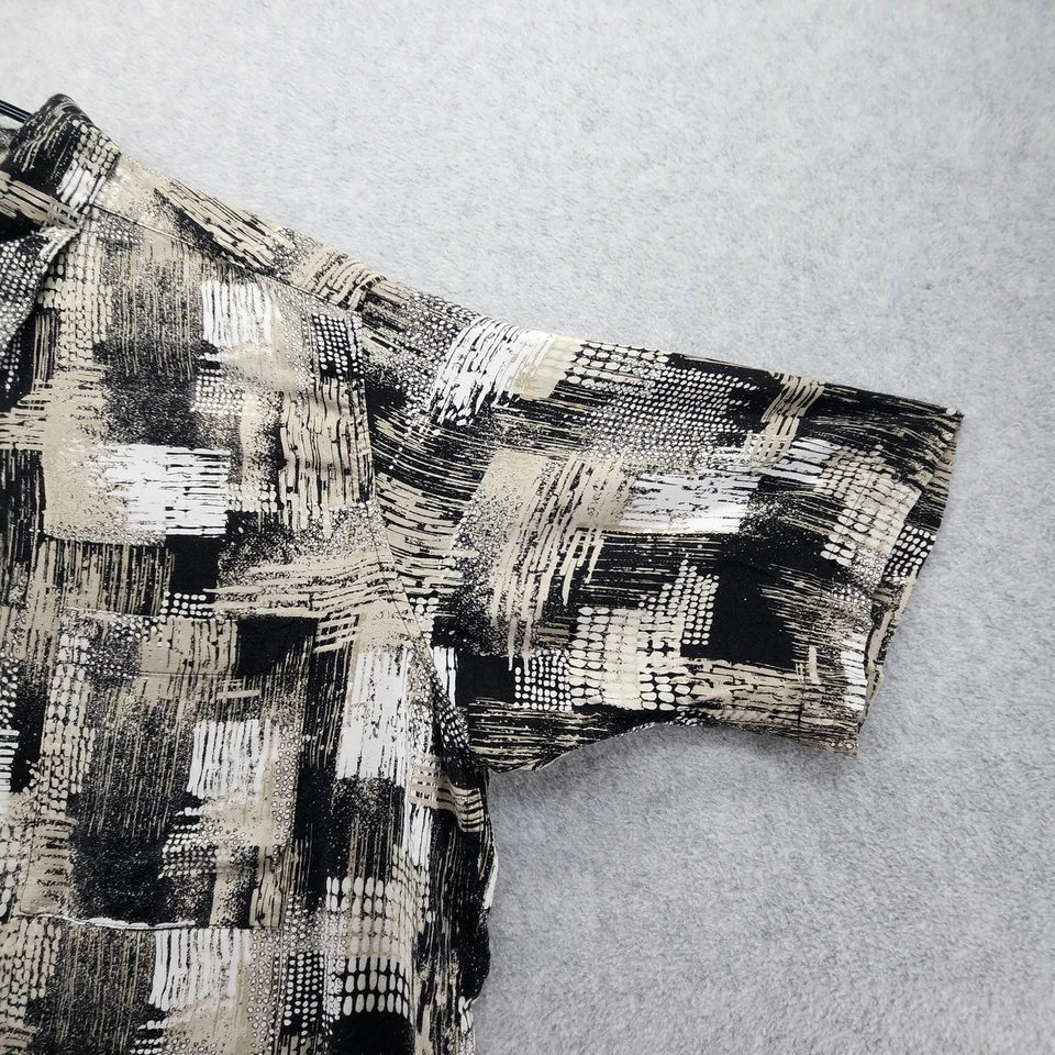 Concepts by Claiborne Shirt Mens Large Black Beige Abstract Print Short Sleeve - Image 4 of 4