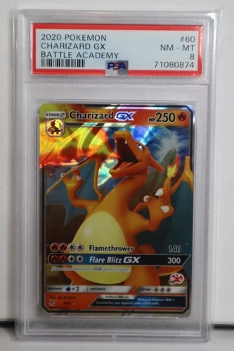 2020 Pokemon TCG Charizard GX 60 Battle Academy Holo PSA 8 Near Mint- Mint