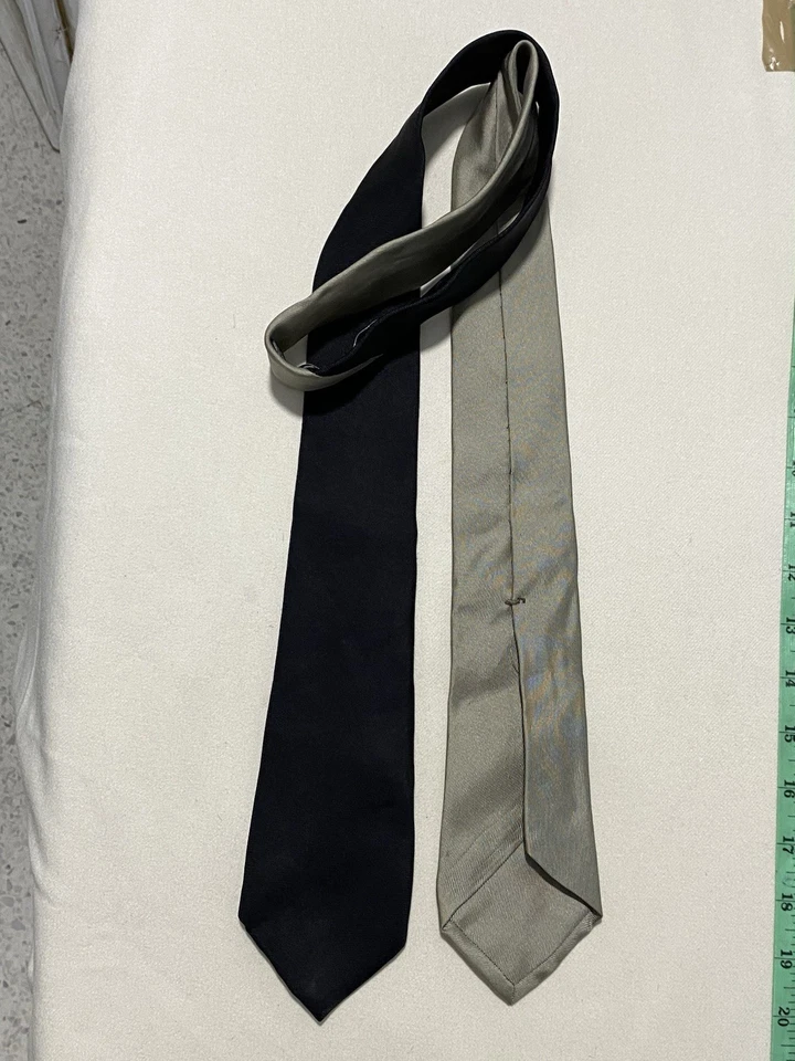 Emporio Armani Black/gray Double Sided Silk Men’s Tie Made In Italy VGC - Image 2 of 4