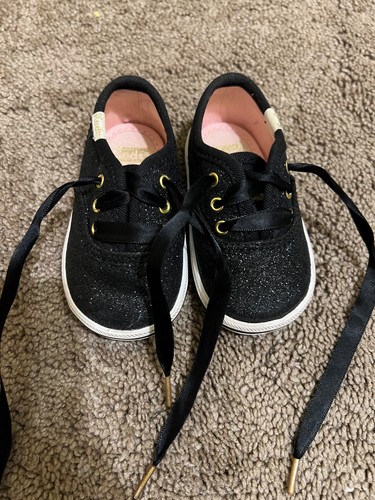 Black sparkly Kate Spade Keds for baby size 2 EUC