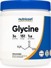 Nutricost Glycine Powder 1lb - Non-GMO, Gluten Free