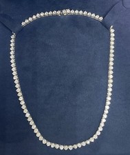 Natural 20.0ct Diamond Necklace. 14k White Gold. 17 Inches