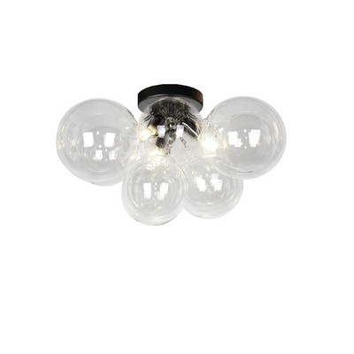 Dainolite CMT-143FH-CLR Comet 3 Light 14''W Semi-Flush Ceiling - Black