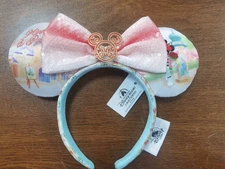 ❤️ Epcot France Paris Rose Disney Parks Minnie Mickey Mouse Ears Bow Headband