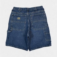 Vintage Lee baggy carpenter denim jean jorts shorts blue W34