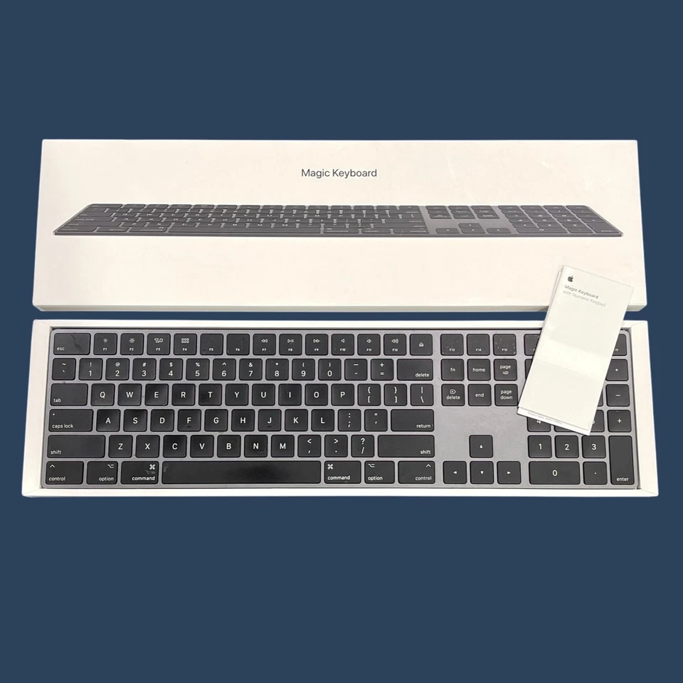 Apple Magic Keyboard w/ Numeric Keypad Space Gray A1843 Original Box Cable - Image 2 of 4