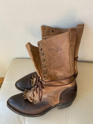 Vtg Chippewa Packer Mens Cowboys Boot Brown Leather Mid Calf Pull On Boot Sz 10 Vintage Chippewa Packer Men main image 2