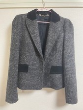 GUCCI Tweed Jacket 40 Dark gray Width 15.74" Length 21.65" Auth Women