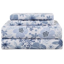 King Size Sheets Set - 4 Piece Soft Breathable Microfiber Bed Sheet Set - Blu...