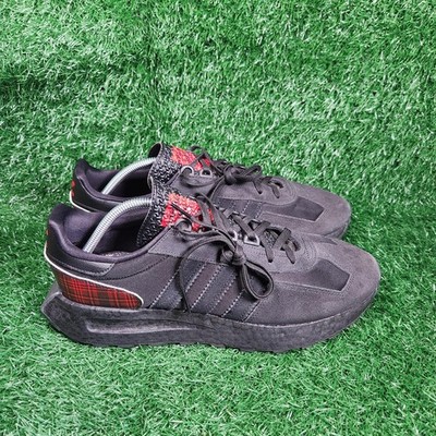 Adidas Mens Retropy E5 GZ4619 Black Red Low Top Lace-Up Sneakers Shoes Size 11.5