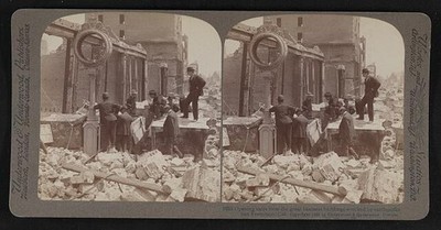 Opening safes great business building wrecked earthquake, San Francisco, Cal.
