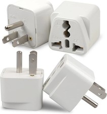 4 Pack Universal Adapter, Europe to US Plug Travel Adapters White 