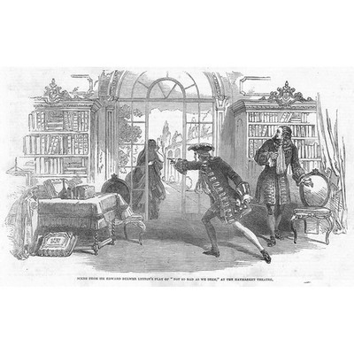 Scene from 'Not so Bad as we Seen' at the Haymarket Theatre - Antique Print 1853