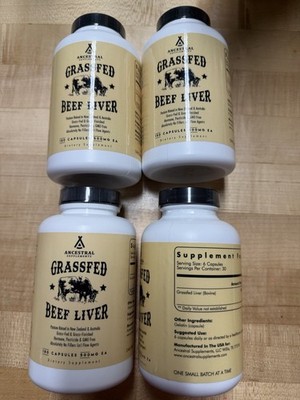 Ancestral Supplements Grass Fed Beef Liver 180 Capsules New Lot Of 4