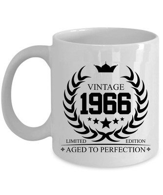 Vintage 1966 Birthday Coffee Mug 60 Year Aged To Perfection 60th Tea Cup 11oz