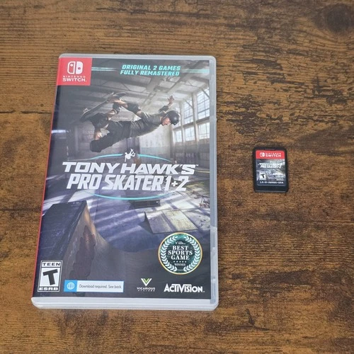 Tony Hawk Pro Skater 1+2 (Nintendo Switch, 2021) game and case