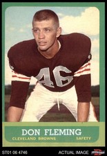 1963 Topps #22 Don Fleming Browns-FB RC SHORT-PRINT Florida 6 - EX/MT