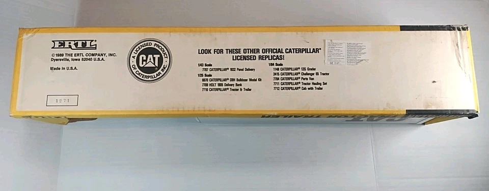 Винтажный ERTL CAT Caterpiller 1/25 Полутрактор Прицеп 7710 Новый в коробке РЕДКИЙ 1989 - Изображение 4 из 4