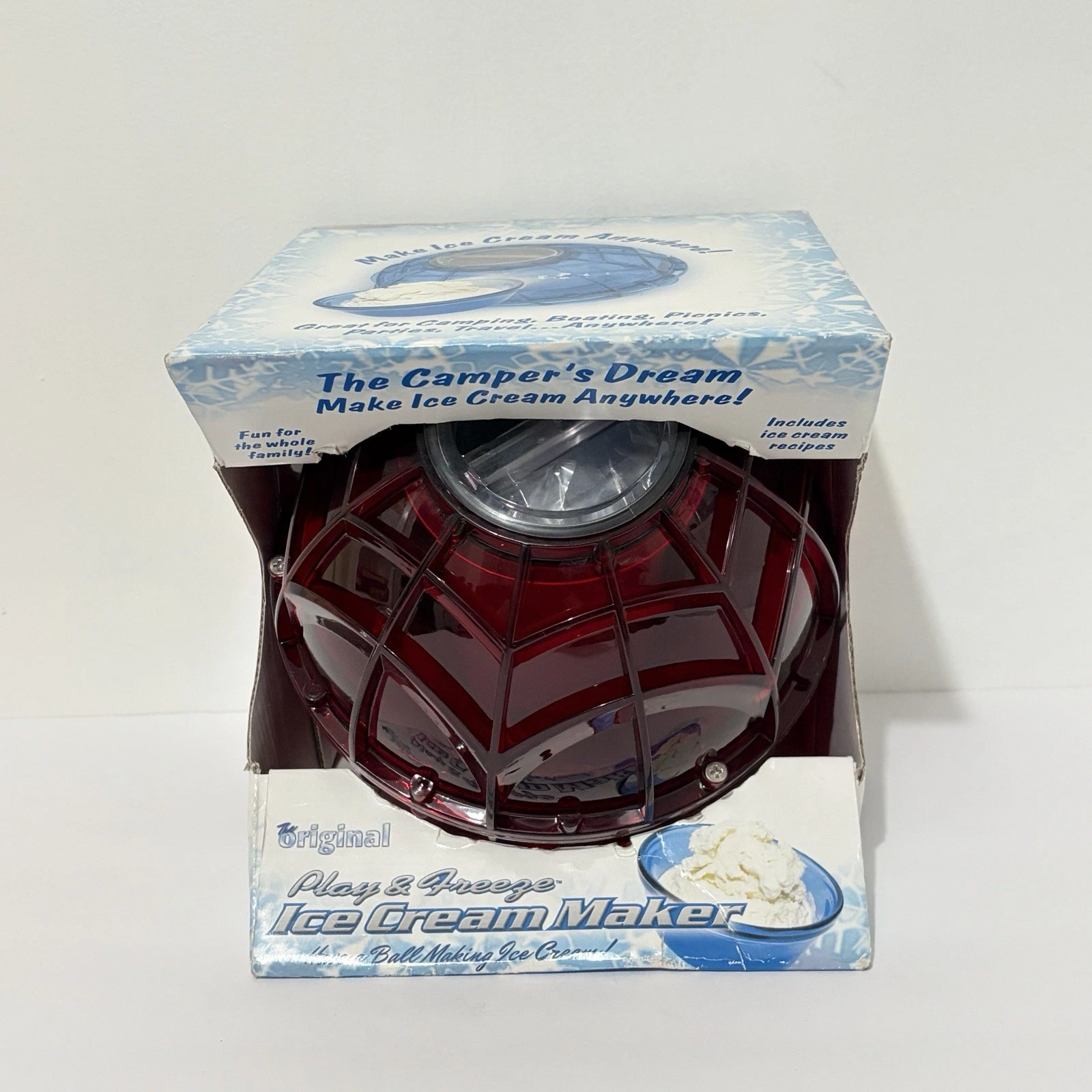 Camper’s Dream Ice Cream Maker Ball Original Play & Freeze Vintage 2006 NOS Red