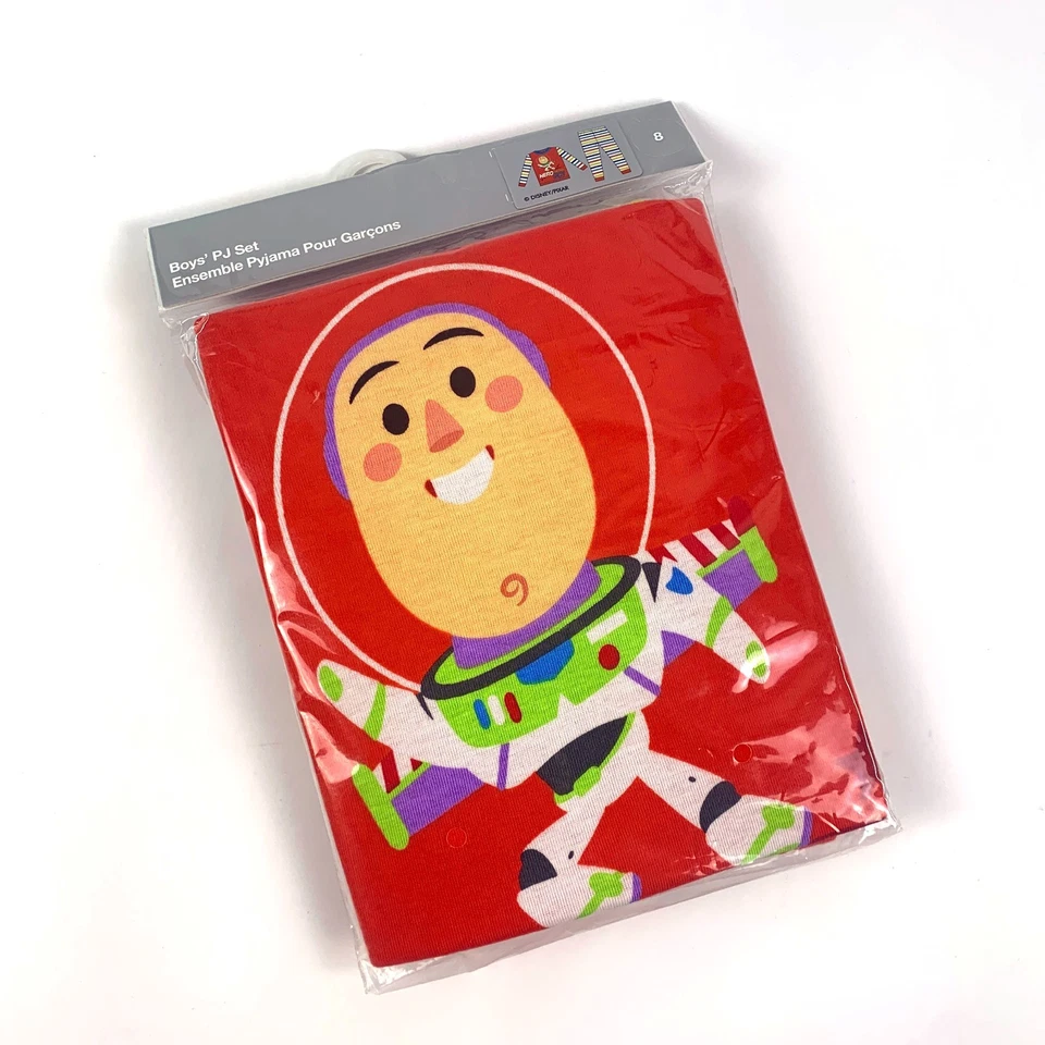 Disney Store Pixar Toy Story Buzz Lightyear Pijama Conjunto Long Johns Niños Talla 8 Rojo Foto 3 de 4