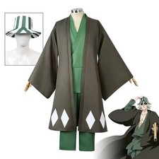 Japanese anime Animation Bleach Urahara Kisuke Cosplay Costume with hat