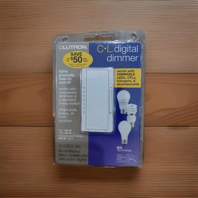 Lutron  Maestro  White  150 watt 3-Way  Dimmer Switch  1 pk