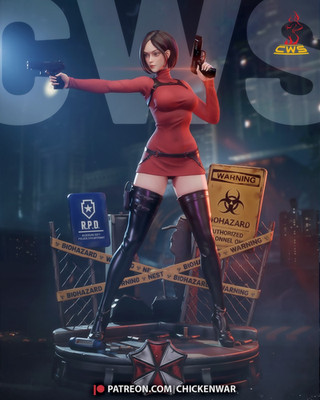 Ada Wong, Geheimagentin, Resident Evil, Figur, sexy, 3D Druck, Statue, UNBEMALT