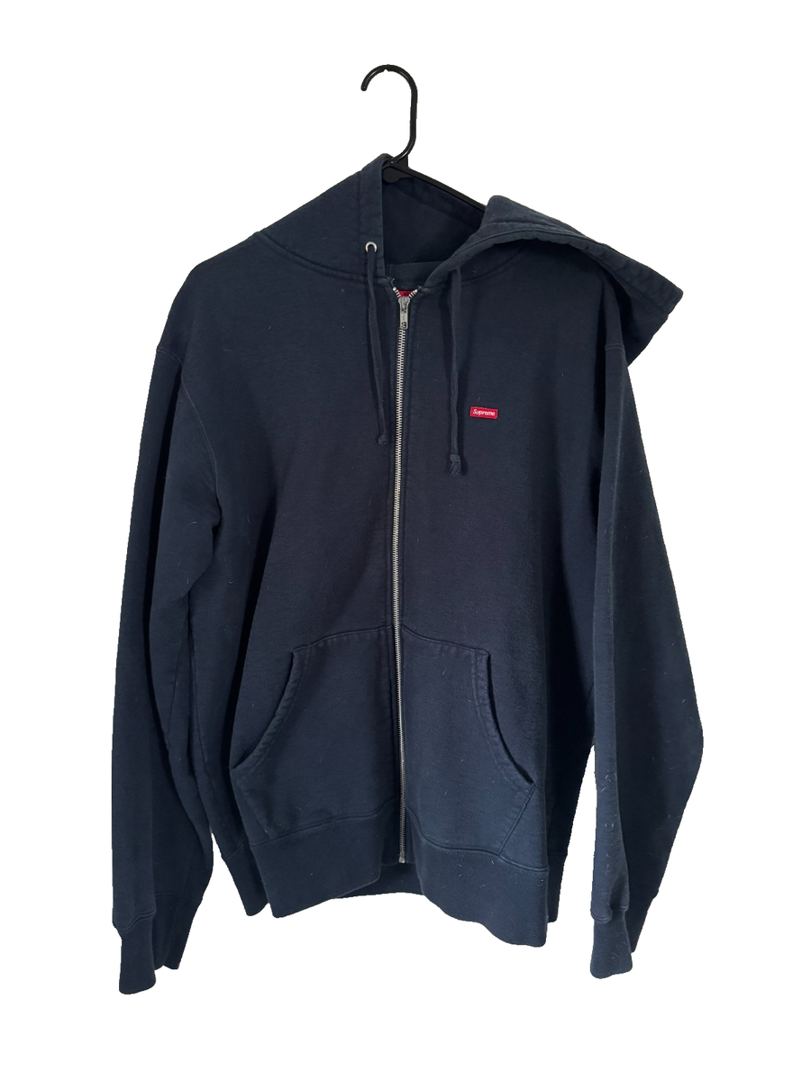 トップス supreme small box logo zip up hoodie Supreme Small Box Logo Zip Hoodie FW17 Navy Size Large L | eBay