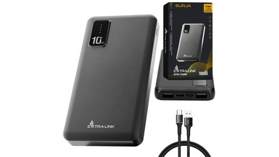 Powerbank Power bank, USB-C Extralink EPB-098B 10000mAh Czarny