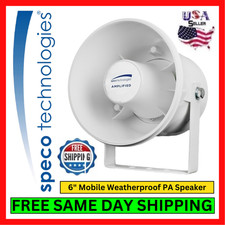 Speco ASPC20W 6" 20W Weatherproof PA Speaker Horn 12V Mobile Public Address