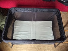 BabyBjorn Black Travel Cot Light with Clean Unstained Mattress and Carry Case