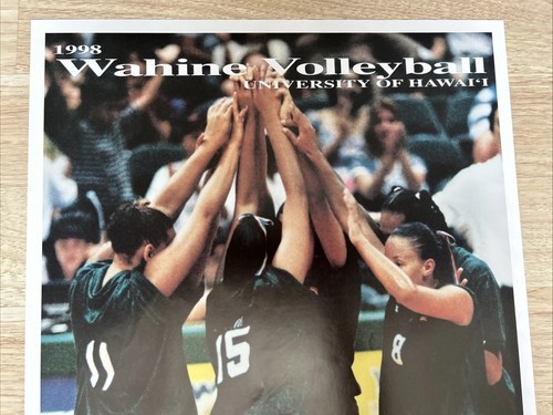 Vtg 1998 Hawaii Rainbow Wahine Women’s Volleyball Schedule Poster NCAA - Picture 3 of 6