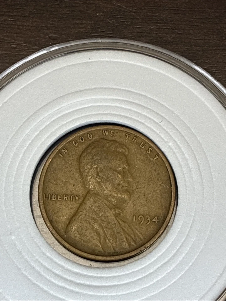 1934 p Copper Lincoln Wheat Ear One Cent Mint Error Circulated  - Image 2 of 4