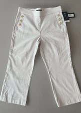 COUNTERPARTS Super Stretch Flat Elastic Waist Capri Pants 10P Straight Leg  NWT