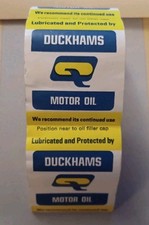 DUCKHAMS OIL ROLL OF 20 VINTAGE STICKERS