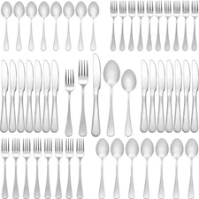 Silverware Set 50 Piece Stainless Steel Flatware Set Silverware Utensils for 10