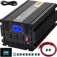 Power Inverter, 2500W Modified Sine Wave Inverter, DC 12V to AC 120V Car Convert