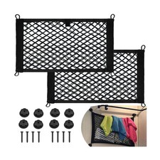 2 Pack Small Cargo Net Pocket Storage Mesh Net Elastic Automoti... FAST USA SHIP