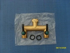Brass 2-Way Garden Hose Splitter, Frostproof and Rustproof Faucet Diverter