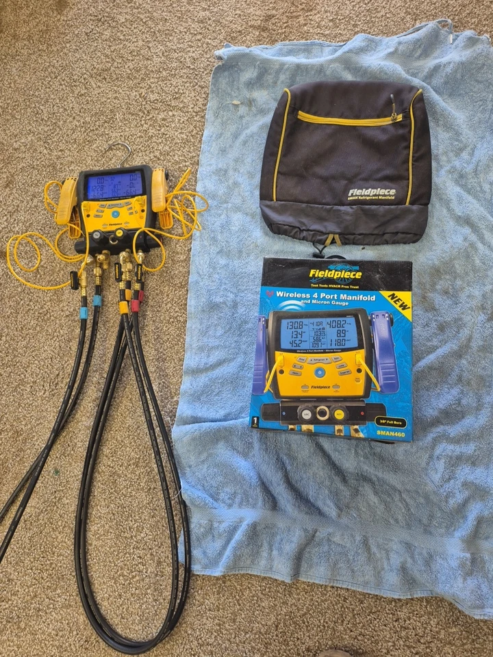 Fieldpiece SMAN460 Wireless 4-Port Digital Manifold with Micron Gauge + Hoses - Image 3 of 3