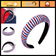 Patriotic 4th of July Headbands for Women - Red, White, Blue Rhinestone Hair Acc