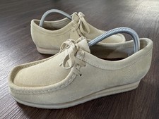 CLARkS Wallabee Mens Suede Shoes, Liam Gallagher, Beige - Size 7G