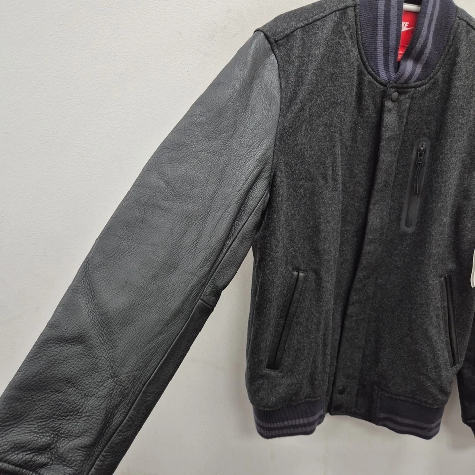 Nike Streetwear Destroyer Wool & Leather Varsity Bomber Aviator Jacket Medium - Image 4 of 4