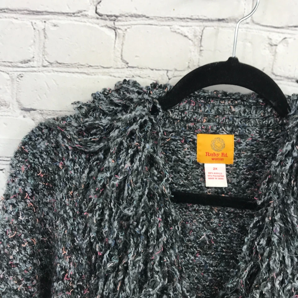 Suéter Jill Top Mujer 2X Gris Manga Corta Informal Básico Botón Frontal Foto 3 de 4