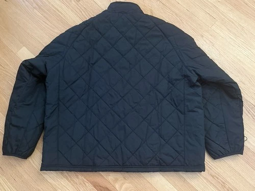 Lands' End Mens Black Quilted Full Zip Stand-Up Collar Jacket 2XL 50-52 image 3